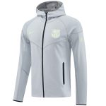 Chaqueta Con Capucha Barcelona 2025 2026 Gris Claro