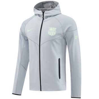 Chaqueta Con Capucha Barcelona 2025 2026 Gris Claro