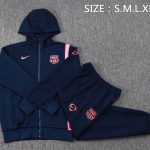 Conjunto Completo Chaqueta Con Capucha Barcelona 2025 2026 Azul Marino Rosa