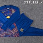 Conjunto Completo Ropa Deportiva Con Cremallera Larga Barcelona 2025 2026 Azul Amarillo