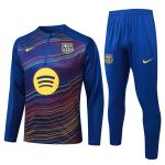 Conjunto Completo Ropa Deportiva Con Cremallera Larga Barcelona 2025 2026 Azul Amarillo