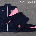 Conjunto Completo Ropa Deportiva Con Cremallera Larga Barcelona 2025 2026 Azul Marino Rosa