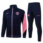 Conjunto Completo Ropa Deportiva Con Cremallera Larga Barcelona 2025 2026 Azul Marino Rosa