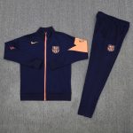 Conjunto Completo Ropa Deportiva Con Cremallera Larga Barcelona 2025 2026 Azul Naranja