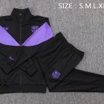 Conjunto Completo Ropa Deportiva Con Cremallera Larga Barcelona 2025 2026 Negro I Purpura