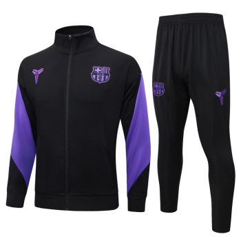 Conjunto Completo Ropa Deportiva Con Cremallera Larga Barcelona 2025 2026 Negro I Purpura