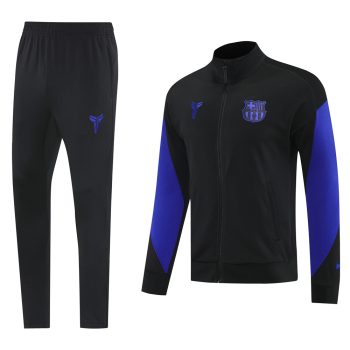 Conjunto Completo Ropa Deportiva Con Cremallera Larga Barcelona 2025 2026 Negro Purpura