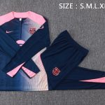 Conjunto Completo Sudadera Entrenamiento Barcelona 2025 2026 Azul Marino I Rosa