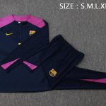 Conjunto Completo Sudadera Entrenamiento Barcelona 2025 2026 Azul Marino Purpura