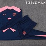 Conjunto Completo Sudadera Entrenamiento Barcelona 2025 2026 Azul Marino Rosa