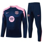 Conjunto Completo Sudadera Entrenamiento Barcelona 2025 2026 Azul Marino Rosa