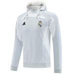 Chaqueta Con Capucha Real Madrid 2025 2026 Gris Blanco